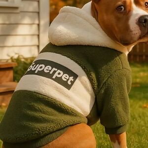 Green and White Dog Hoodie